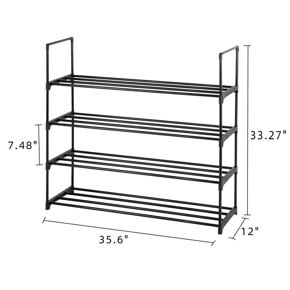 Lowestbest Shoe Organizer for Closet, 4 Tiers Shoe Rack Set of 2, Environment-Friendly Shoe Storage Cabinet, Shoe Shelf Organizer, Shoe Tower Rack, 40 Pairs of Shoes, Black