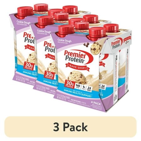 (3 pack) Premier Protein Shake, Cookie Dough, 30g Protein, 11 fl oz, 4 Ct
