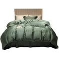 thumbnail image 4 of Juego de sábanas CHEPIHG funda nórdica de tencel de doble cara sedoso color puro cuatro piezas sábana de hielo ropa de cama verano seda color piel azul zafiro 200 x 230 cm, 4 of 4