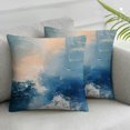thumbnail image 3 of Acheng Gold and Blue Abstract Art Short Plush Pillowcase Set of 2 White, 3 of 7