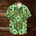 thumbnail image 6 of VBTAPA Mens 2026 St Patricks Day Shirts Short Sleeve Clover Button Down Shirt Green Shamrock Casual Holiday Tops Light Green XXXL, 6 of 9