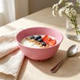 thumbnail image 6 of Djiypn 4 Pcs Unbreakable Cereal Bowls Set, 30 Oz Wheat Straw Bowls Set, Microwave & Dishwasher Safe Bowls for Kitchen, Reusable Plastic Bowls for Soup, Salad and Snack, Pink, 6 of 9
