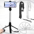 thumbnail image 2 of New Phone Tripod Holder Wireless Remote Selfie Stick Detachable Extendable Mount For iPhone Samsung, 2 of 5