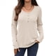 thumbnail image 1 of Blusas de Mujer, Corte Entallado, Cuello en V, Botones, Camisa Henley Albaricoque XXL, 1 of 10