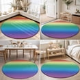 thumbnail image 5 of Multicolor Rainbow Abstract Colored Gradient Round Area Rug 3ft,Living Room Rug Non-Slip Washable Circle Rugs Pad,Ombre Art Soft Floor Carpet for Bedroom Dining Room, 5 of 9