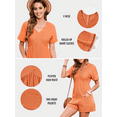 thumbnail image 3 of DOKOTOO Womens Plus Rompers with Pockets V Neck Short Sleeve Short Jumpsuits One Piece Romper Overalls Orange XXL US18-20, 3 of 8