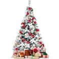 thumbnail image 1 of Patiojoy Artificial Snow Flocked Christmas Tree, 5FT Hinged Christmas Tree W/ 405 Branch Tips, 1 of 9