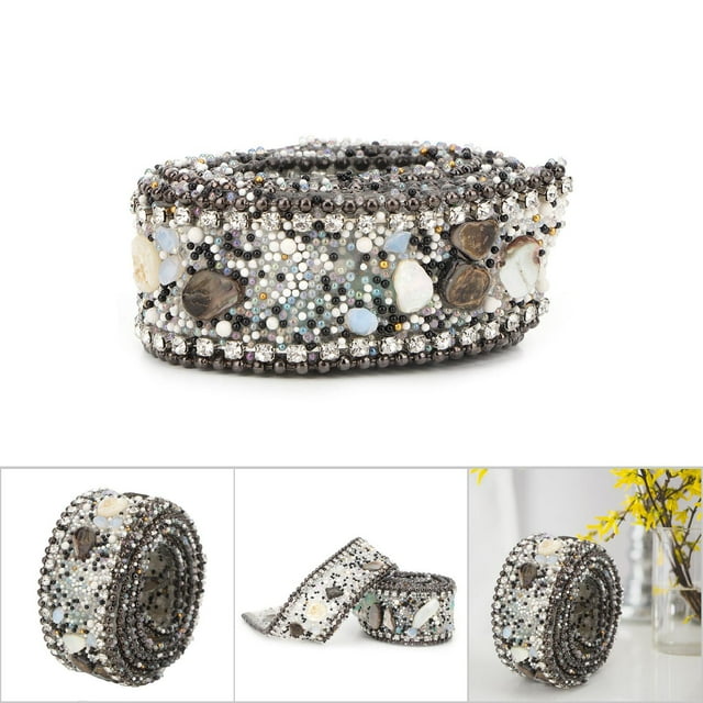 Pendentif Chaîne, Ruban de Strass, Rouleau d'Emballage en Maille Sans Fanée pour Collier Bracelet Coiffure Robe de Mariée Chaussures de Mariée