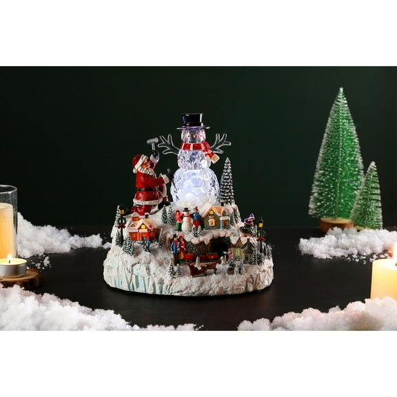 Icy Giftware Musical LED Lighted Snowman Village Christmas Decorations - 7.5" - Set of 2
