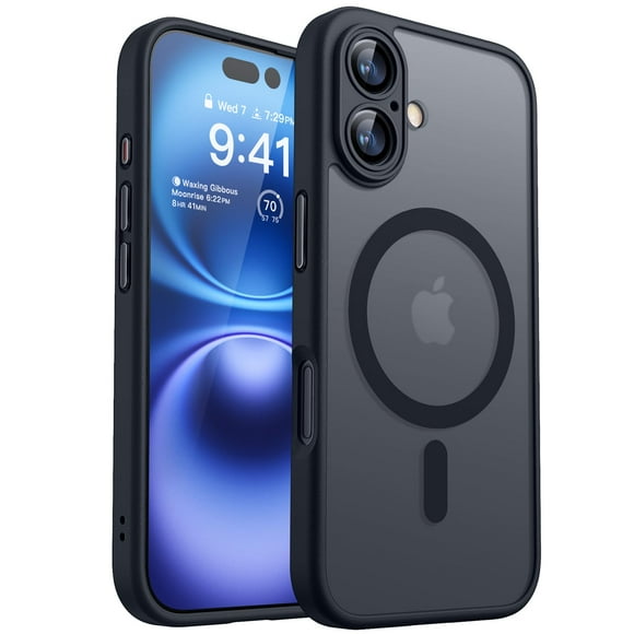 Funda magnética CANSHN para iPhone 16 Plus - Negra