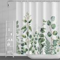 thumbnail image 2 of Green Plant Leaves Shower Curtain Watercolor Nature Botanical Eucalyptus Leaf Bathroom Shower Curtain Waterproof Polyester Fabric with 12 Hooks, 2 of 2