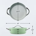 thumbnail image 4 of Tramontina Fiora 4.25-Quart Aluminum Ceramic Nonstick Multipurpose Pan with Lid, Induction-Ready, ILAG Swiss Coating, Oven & Dishwasher Safe - Mint, 4 of 13