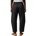 thumbnail image 5 of Summer Linen Pants for Women Wide Leg Palazzo Cotton Drawstring Casual Beach Vacation Boho Trousers with Pockets, 5 of 7