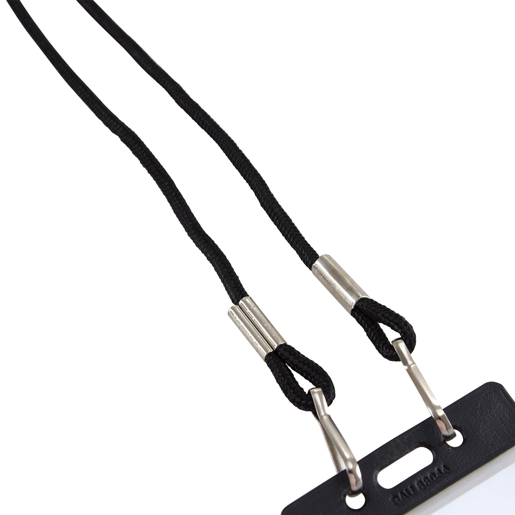 SICURIX Lanyard, Rope Style, 2 J Hooks, Black, Pack of 24