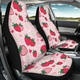 thumbnail image 3 of Yuyamidu Cute Strawberry Car Seat Covers Set of 2 Universal Auto Front Seats Covers Fits for Car, SUV, Sedan, Truck, Pink Auto Interior Accessories, 3 of 7