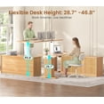 thumbnail image 3 of SEDETA 55 Inch L Shaped Electric Standing Desk, Height Adjustable Office Executive Desk with Power Outlets, Fluted Sit Stand Corner Computer Desk with Wood Drawers for Home Office, Oak, 3 of 8