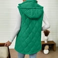thumbnail image 4 of qucoqpe Long Puffer Vest Women Casual Sleeveless Zip Front Hooded Quilted Jackets Coat, 4 of 6