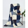 thumbnail image 2 of Aran 100% Merino Wool Patchwork Blanket Intarsia Throw 60"x40" Made in Ireland, 2 of 6