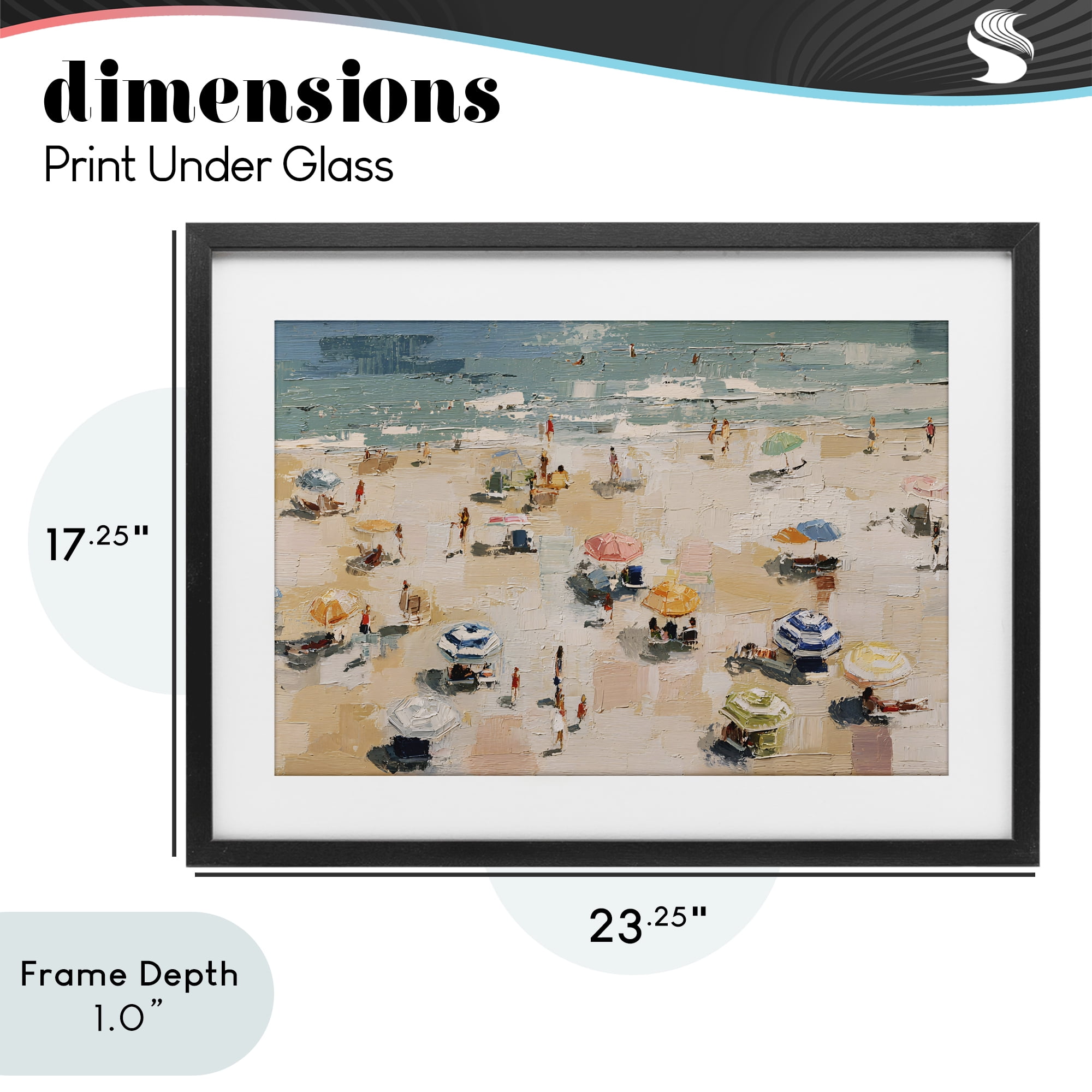 Stupell Industries Summer Beachgoers Expression Black Framed Print Under Glass, design by Jacky Ngan