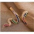 thumbnail image 4 of HUGFEGWE Bagues Serpent Plaquées Or Mignonnes pour Femmes Filles Arc-en-Ciel CZ Bagues Réglables Extensibles Bague Empilable Ouverte Bague de Doigt Bijou de la Saint-Valentin Anniversaire Anniversaire CA919-119425, 4 of 4