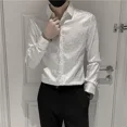 thumbnail image 3 of Camisas y blusas estampadas para hombre, ropa sencilla y fresca, de algodón, con estampado floral blanco, botones de lujo, estilo coreano, tallas grandes, estilo hipster, seda, 3 of 5