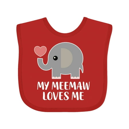 

Inktastic My Meemaw Loves Me Gift Gift Baby Boy or Baby Girl Bib