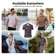 thumbnail image 3 of Kdxio Skull rainbow color mushroom Print Men's Short Sleeve Polo Shirt,Midweight Men's Shirt, 3 of 5