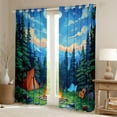 thumbnail image 2 of Castle Fairy Happy Camping Blackout Curtains Set of 2 (38x54 Each),Smoky Jungle Curtains and Drapes,Music Guitar Living Room Curtains,Breathable Adventure Home Decor, 2 of 6