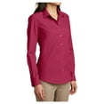 thumbnail image 4 of Womens Long Sleeve Carefree Poplin Uniforms Dress Cotton/Polyester Shirt Pink Azalea 4X-Large, 4 of 6