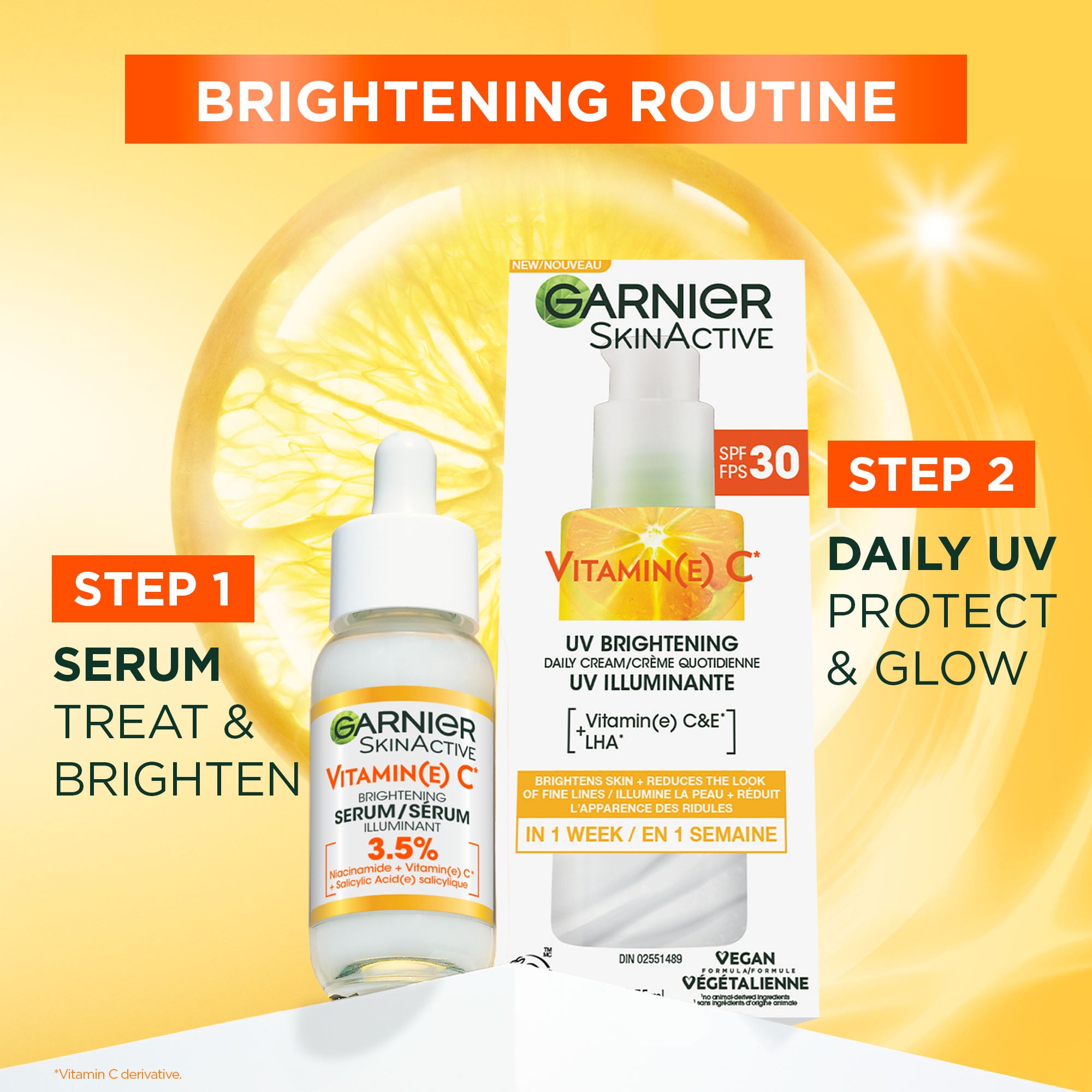 Garnier Vitamin C SPF 30 Daily UV Brightening Cream, 75ml, with antioxidant complex of Vitamin C, E and LHA