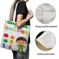 thumbnail image 3 of Charlie and the Shapes Bolso de tela con estampado de lienzo para mujer, bolsa de compras reutilizable y estética, con cremallera interior, regalo para mujer,40*40cm., 3 of 6