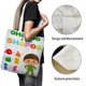thumbnail image 3 of Charlie and the Shapes Bolso de tela con estampado de lienzo para mujer, bolsa de compras reutilizable y estética, con cremallera interior, regalo para mujer,40*45cm., 3 of 6