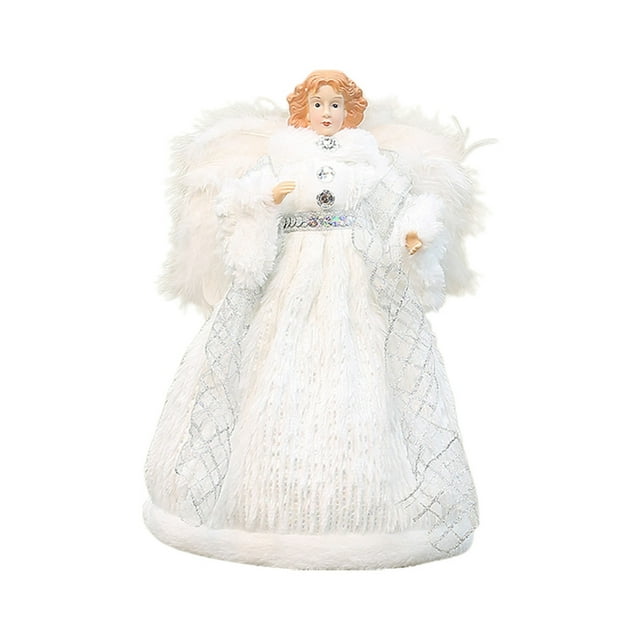 Experience festive with Angel Topper Star for Holiday Celebration Tree Top Velvet Fabric and for Xmas Display