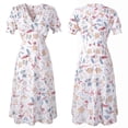 thumbnail image 2 of Fridja Robe de Vacances à Col en V pour Femmes, Manches Courtes, Robe de Plage pour Fête, 2 of 9