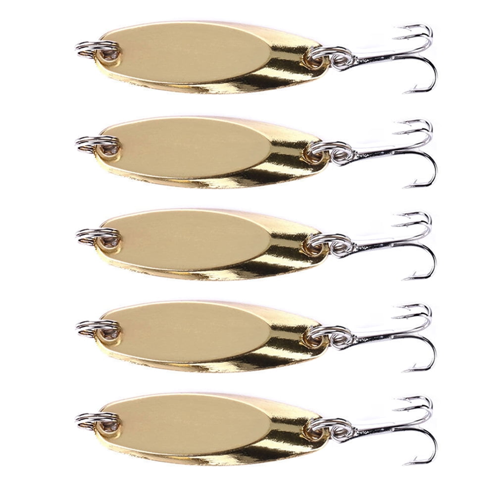 BETOOL 5Pcs Spoon Fishing Lure, Metal Sequins Fishing Bait with Hooks