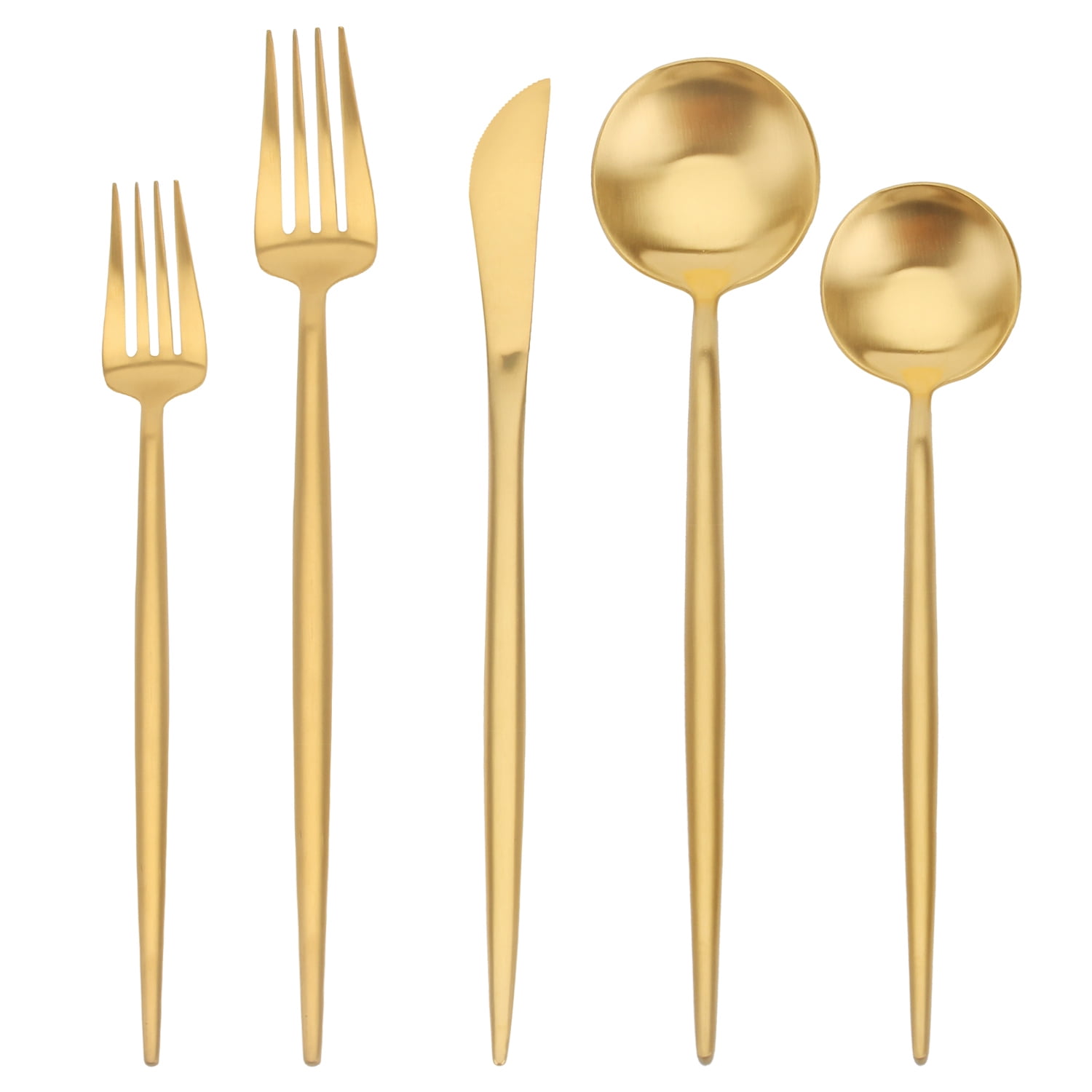 Matte Gold Silverware Set, SHARECOOK 20Piece Stainless Steel Satin