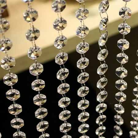 

3.3 ft Crystal Clear Acrylic Bead Garland Chandelier Hanging Wedding DIY Decor