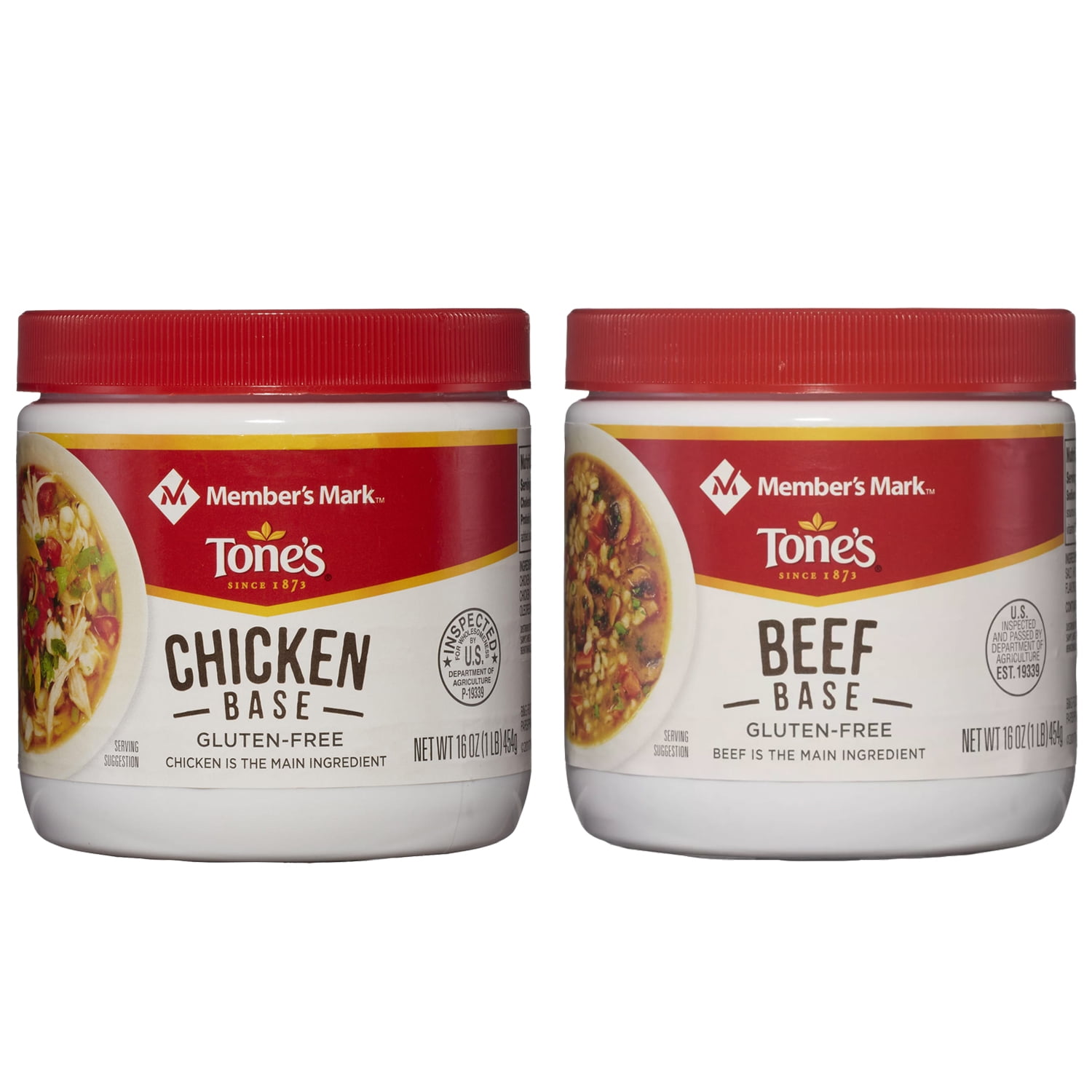 Tone's Chicken Base and Beef Base Variety Bundle, 2 Pack, 16 Ounce