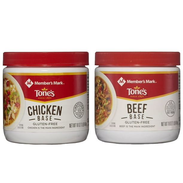M.M Tone's 16 oz Beef Base plus 16 oz Chicken Base Bundle