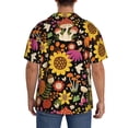 thumbnail image 5 of Xecao offers the Sunflowers Mushrooms for Men's Casual Short-sleeved Shirt, a button-up collared shirt with a pocket, perfect for beach vacations and yacht travel in the Large size., 5 of 7