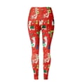 thumbnail image 4 of Gibobby Leggings de Navidad para mujer Leggings casuales para mujer Patrón de Navidad Estiramiento Cintura alta Yoga Correr Pantalones de fitness diarios(Vino,CH), 4 of 4