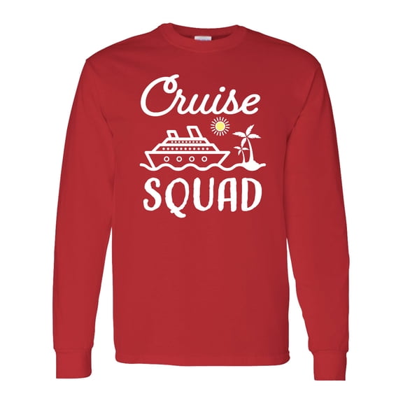 Inktastic Cruise Squad with Vector Cruise Ship and Palm Trees Long Sleeve T-Shirt