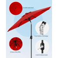 thumbnail image 3 of 9FT Outdoor Patio Umbrella, Outdoor Table Umbrella, Market Umbrella With Push Button Tilt and Crank, 8 Sturdy Ribs UV Protection Waterproof for Garden, Deck, Backyard, Pool, 3 of 7