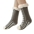 thumbnail image 1 of BYHONG Chaussettes pour Femmes Chaussettes Pantoufles pour Femmes avec Chaussettes Pantoufles Non Doublées Chaussettes de Course Femmes Gris Taille Unique, 1 of 4