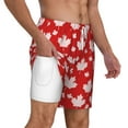 thumbnail image 3 of Balery Maple Leaves Mens Swim Trunks Swim Shorts for Men Quick Dry Inseam Beach Shorts with Compression Liner Pocket-3X-Large, 3 of 9