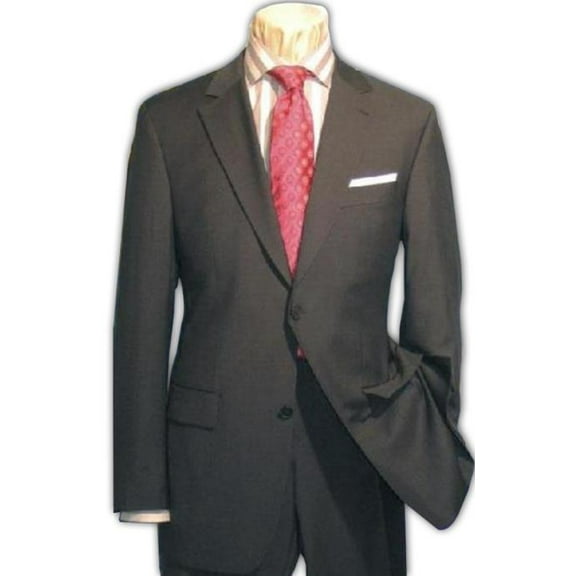 Men's 2 Button Charcoal Gray Super 150'S Wool Dress Business ~ Wedding 2 Piece Side Vent - Color: Dark Grey Suit