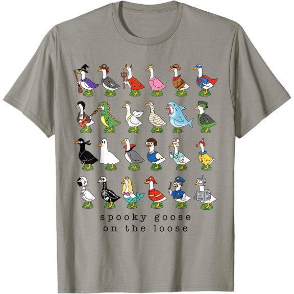 Cute Porch Goose Halloween Is Good Spooky Goose On The Loose T-Shirt, Vintage T-Shirt
