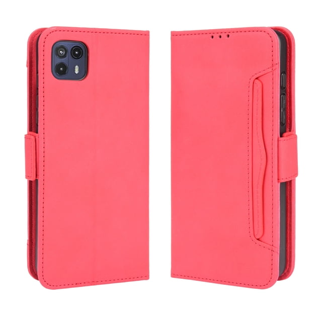 Case for Motorola MOTO G50 5G Cover Adjustable Detachable Card Holder Magnetic closure Leather Wallet Case - Red