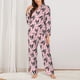 thumbnail image 2 of Fotbe French Bulldog Conjunto de Pijama de Manga Larga para Mujer con Estampado, Ropa de Dormir de 2 Piezas, Conjunto de Casa Suave y Cómodo con Bolsillos-Small, 2 of 7