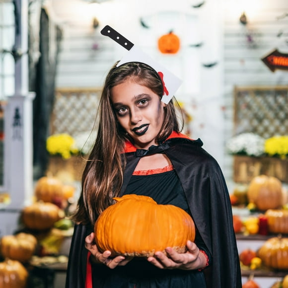 Fiudx Diadema de Halloween, Decoración de Cuernos de Diablo, Divertido Tocado de Cuchillo de Cocina, Tela Suave, Ajuste Ajustable, Accesorio de Cosplay para Fiestas, Tamaño 22 X 23 Cm, Perfecto para